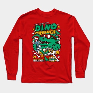 Retro Cartoon Cereal Box // Dino Crunch // Funny Vintage Breakfast Cereal Long Sleeve T-Shirt